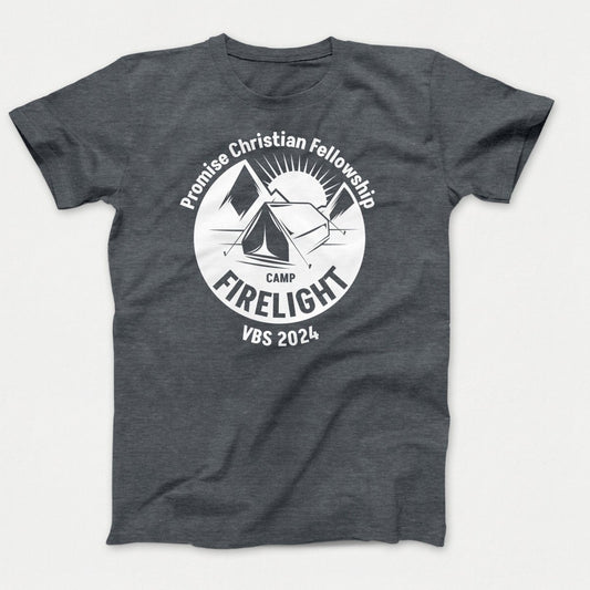 Camp Firelight VBS Shirts - Campground - Youth T-shirts Dark Heather Grey - Polkabean