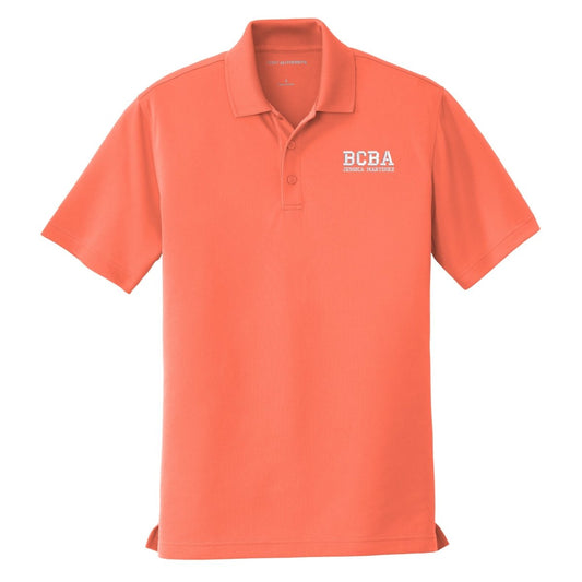 Custom Embroidered BCBA Polo Shirt, Personalized with Name Coral Splash - Polkabean