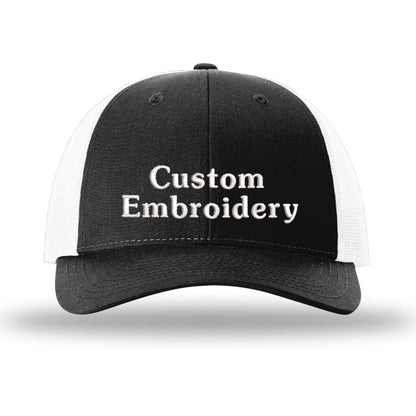 Custom Embroidered Trucker Hat – Richardson 115, Your Text on Two Lines - Polkabean