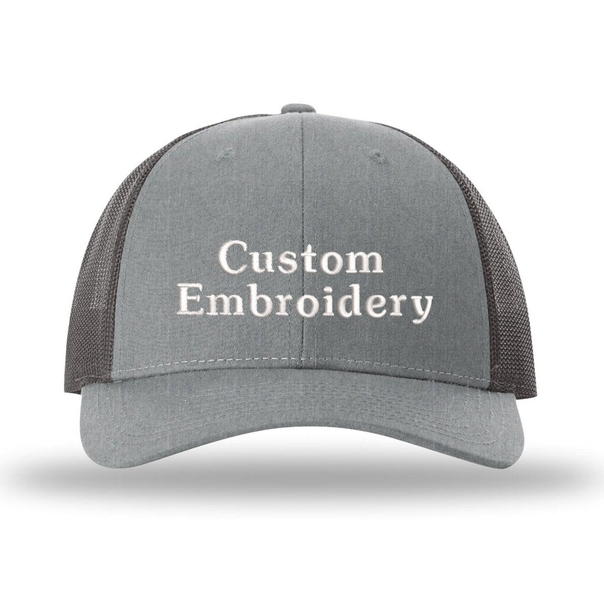 Custom Embroidered Trucker Hat – Richardson 115, Your Text on Two Lines - Polkabean