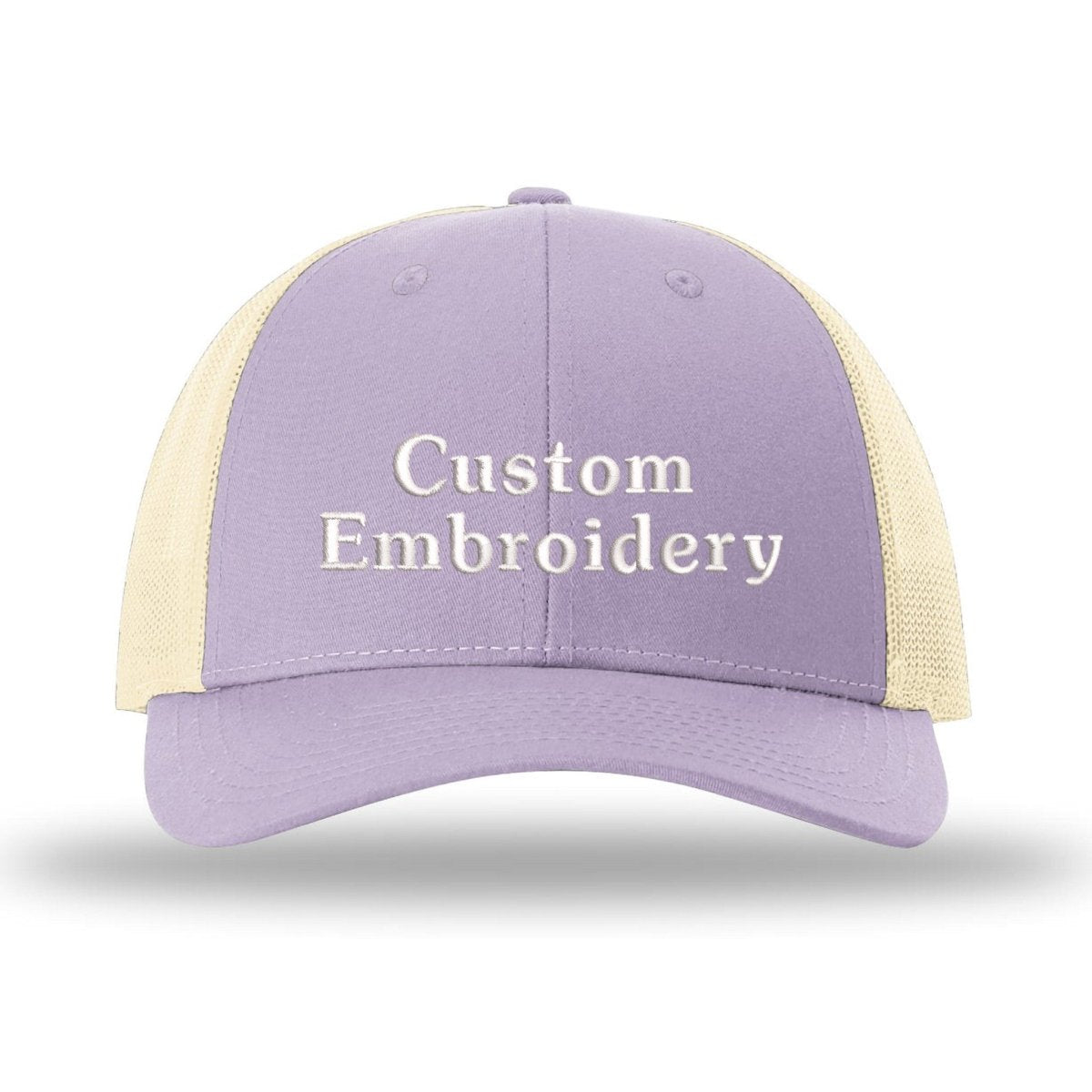 Custom Embroidered Trucker Hat – Richardson 115, Your Text on Two Lines - Polkabean
