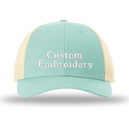 Custom Embroidered Trucker Hat – Richardson 115, Your Text on Two Lines - Polkabean