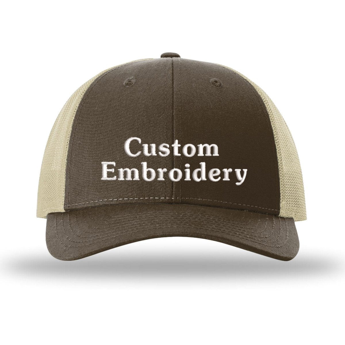 Custom Embroidered Trucker Hat – Richardson 115, Your Text on Two Lines - Polkabean