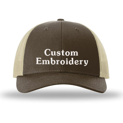 Custom Embroidered Trucker Hat – Richardson 115, Your Text on Two Lines - Polkabean