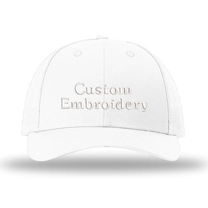 Custom Embroidered Trucker Hat – Richardson 115, Your Text on Two Lines - Polkabean