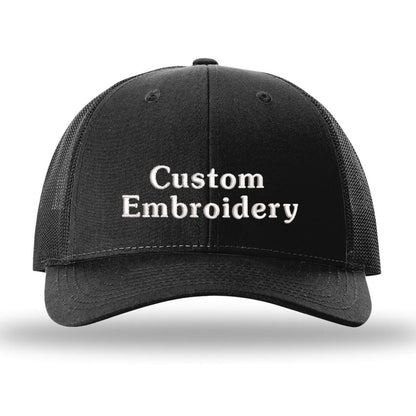 Custom Embroidered Trucker Hat – Richardson 115, Your Text on Two Lines - Polkabean