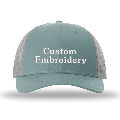Custom Embroidered Trucker Hat – Richardson 115, Your Text on Two Lines - Polkabean