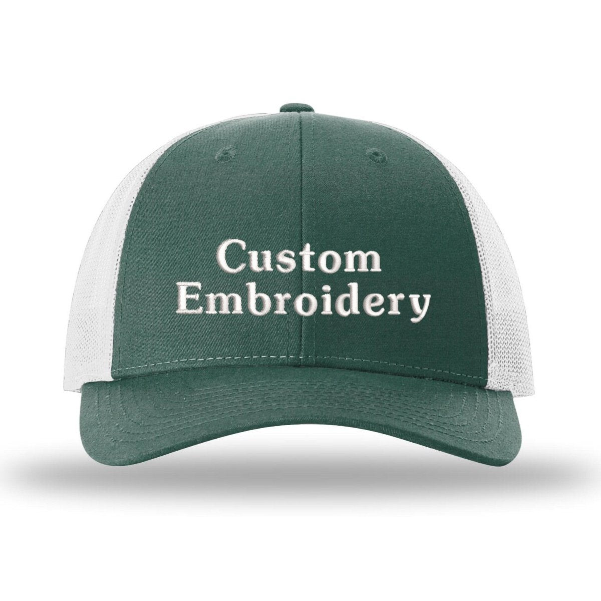 Custom Embroidered Trucker Hat – Richardson 115, Your Text on Two Lines - Polkabean