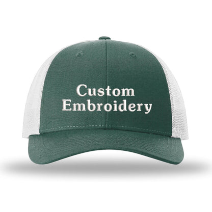 Custom Embroidered Trucker Hat – Richardson 115, Your Text on Two Lines - Polkabean