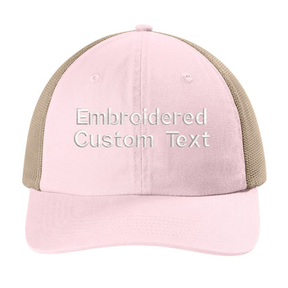 Custom Embroidered Trucker Hat – Your Text, Two Lines - Polkabean