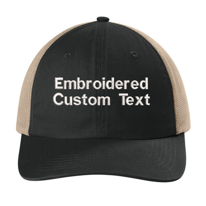 Custom Embroidered Trucker Hat – Your Text, Two Lines - Polkabean