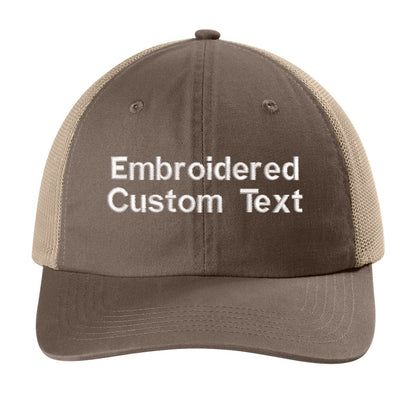 Custom Embroidered Trucker Hat – Your Text, Two Lines - Polkabean