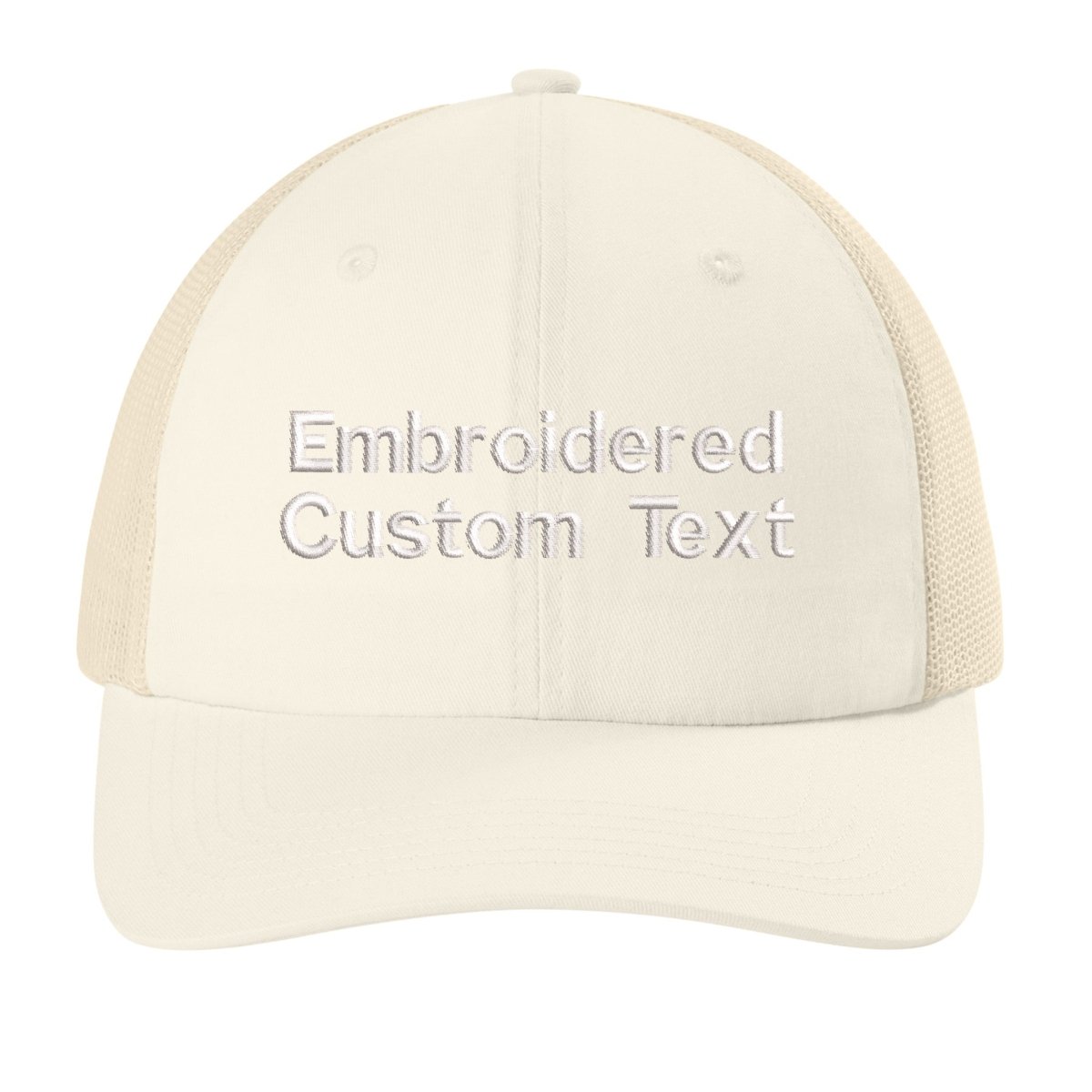 Custom Embroidered Trucker Hat – Your Text, Two Lines - Polkabean
