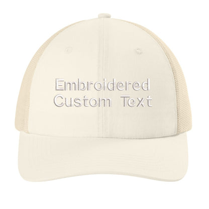 Custom Embroidered Trucker Hat – Your Text, Two Lines - Polkabean