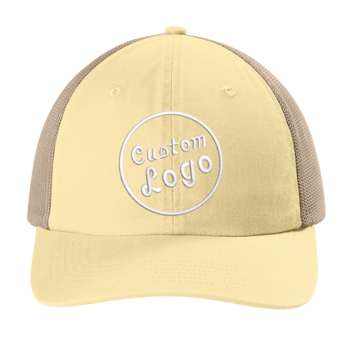 Custom Logo Embroidered Trucker Hat – Comfort Colors Sunwashed - Polkabean