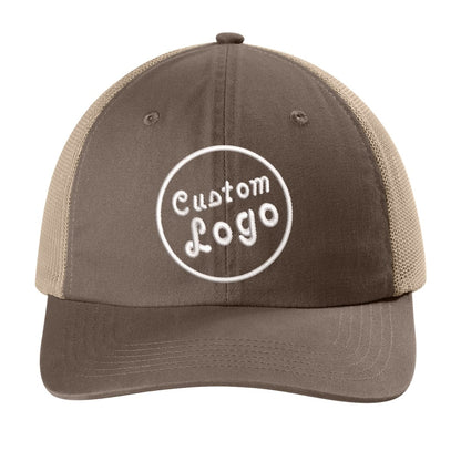 Custom Logo Embroidered Trucker Hat – Comfort Colors Sunwashed - Polkabean