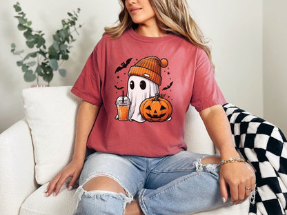 Cute Halloween Ghost Shirt L - Polkabean