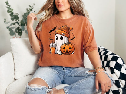 Cute Halloween Ghost Shirt S - Polkabean
