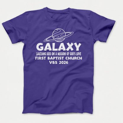 Galaxy VBS Shirts - Planet Design - Adult T-shirts Purple - Polkabean