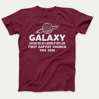 Galaxy VBS Shirts - Planet Design - Adult T-shirts Athletic Maroon - Polkabean