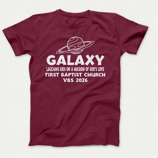 Galaxy VBS Shirts - Planet Design - Adult T-shirts Athletic Maroon - Polkabean