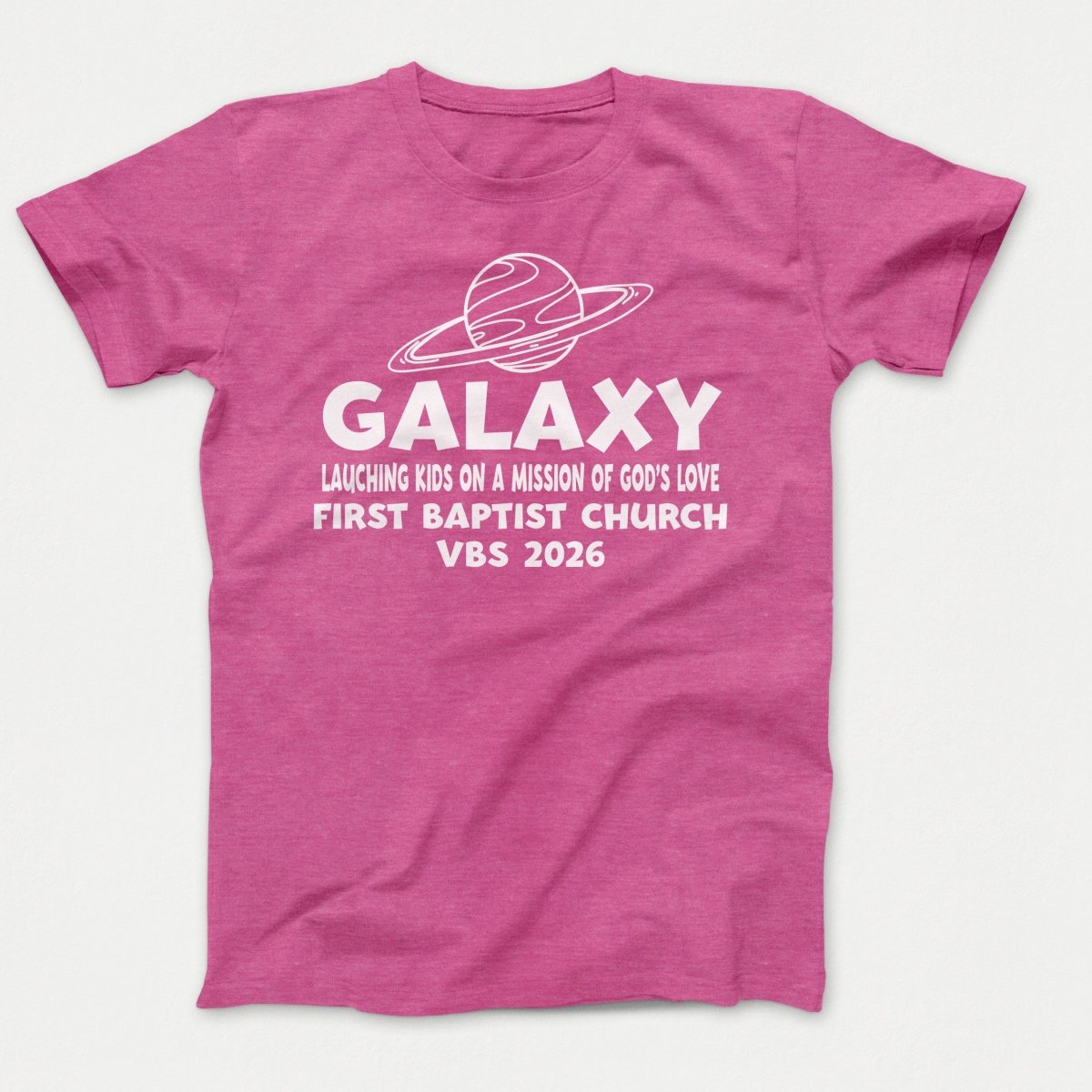 Galaxy VBS Shirts - Planet Design - Adult T-shirts Heather Sangria - Polkabean
