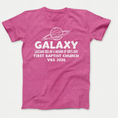 Galaxy VBS Shirts - Planet Design - Adult T-shirts Heather Sangria - Polkabean