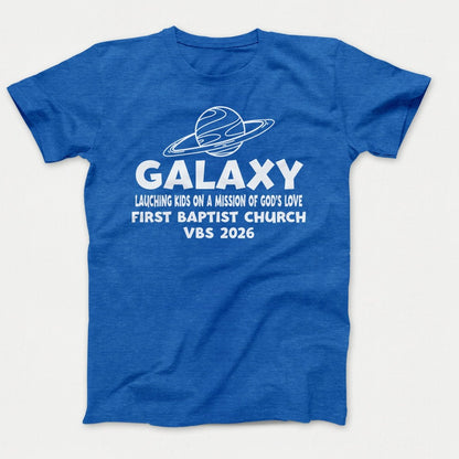 Galaxy VBS Shirts - Planet Design - Adult T-shirts Heather Royal - Polkabean
