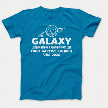 Galaxy VBS Shirts - Planet Design - Adult T-shirts Sapphire - Polkabean
