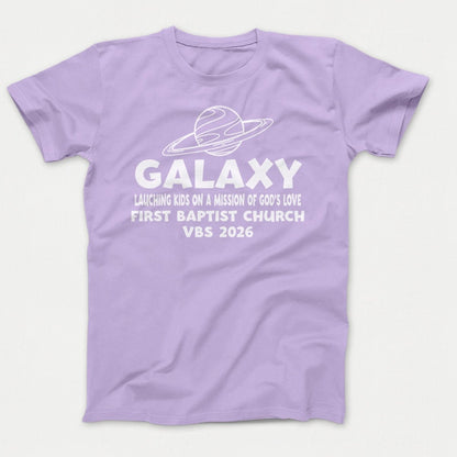 Galaxy VBS Shirts - Planet Design - Adult T-shirts Lavender - Polkabean