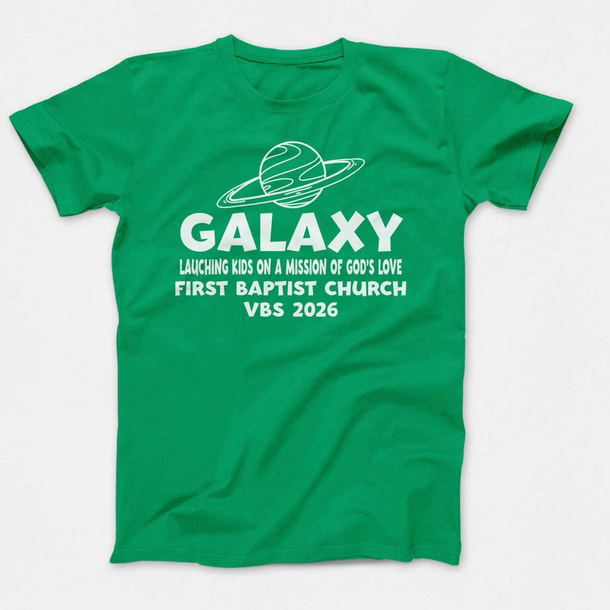 Galaxy VBS Shirts - Planet Design - Youth T-shirts Kelly - Polkabean