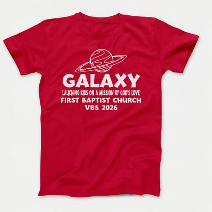 Galaxy VBS Shirts - Planet Design - Youth T-shirts Red - Polkabean