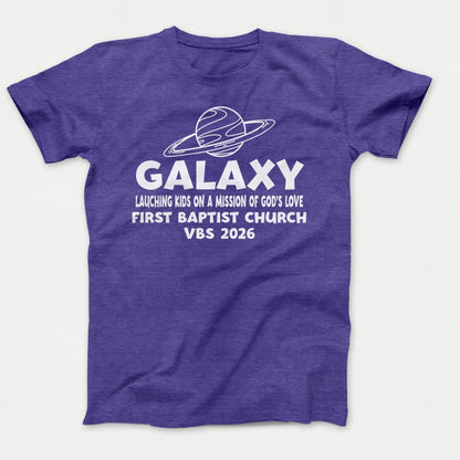 Galaxy VBS Shirts - Planet Design - Youth T-shirts Heather Purple - Polkabean