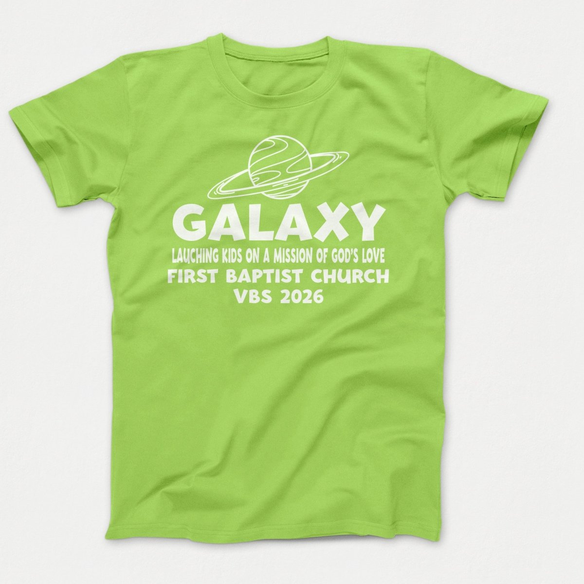 Galaxy VBS Shirts - Planet Design - Youth T-shirts Lime - Polkabean