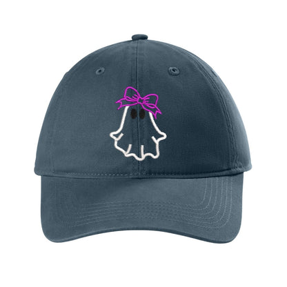 Ghost with Bow Embroidered Hat – Comfort Colors Dad Hat Super White - Polkabean