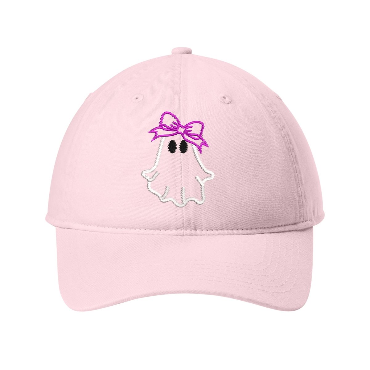 Ghost with Bow Embroidered Hat – Comfort Colors Dad Hat Super White - Polkabean