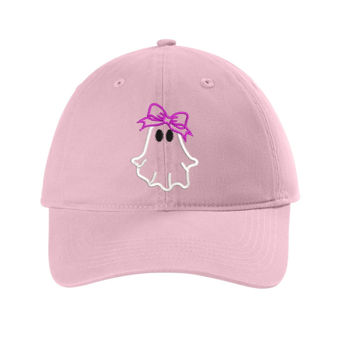 Ghost with Bow Embroidered Hat – Comfort Colors Dad Hat Super White - Polkabean