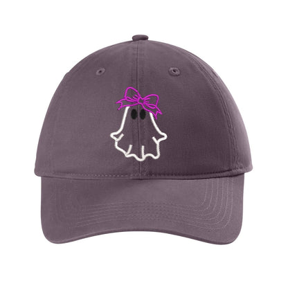Ghost with Bow Embroidered Hat – Comfort Colors Dad Hat Super White - Polkabean