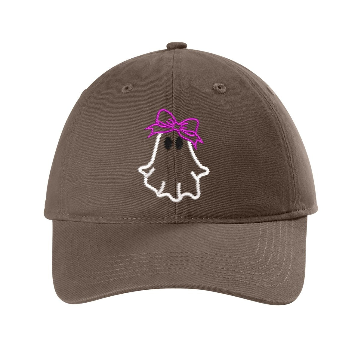 Ghost with Bow Embroidered Hat – Comfort Colors Dad Hat Super White - Polkabean