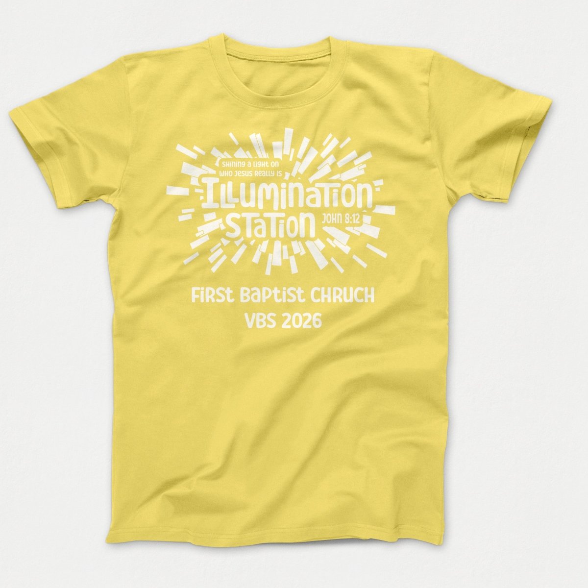 Illumination Station VBS Shirts - Geometric Logo - Adult Shirts Yellow - Polkabean