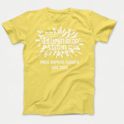 Illumination Station VBS Shirts - Geometric Logo - Adult Shirts Yellow - Polkabean
