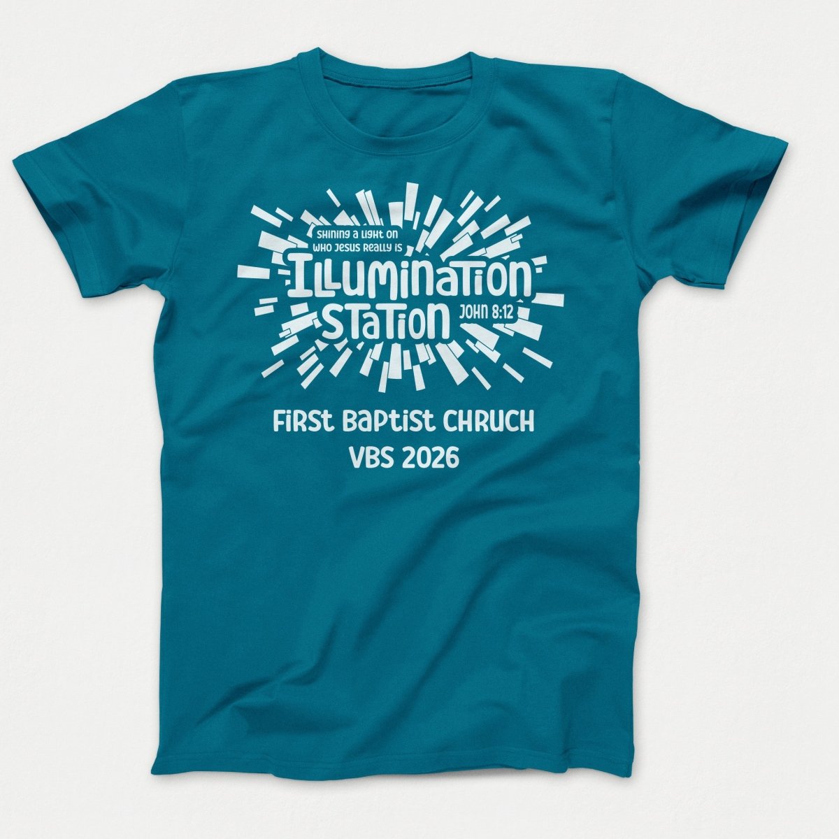 Illumination Station VBS Shirts - Geometric Logo - Adult Shirts Teal - Polkabean