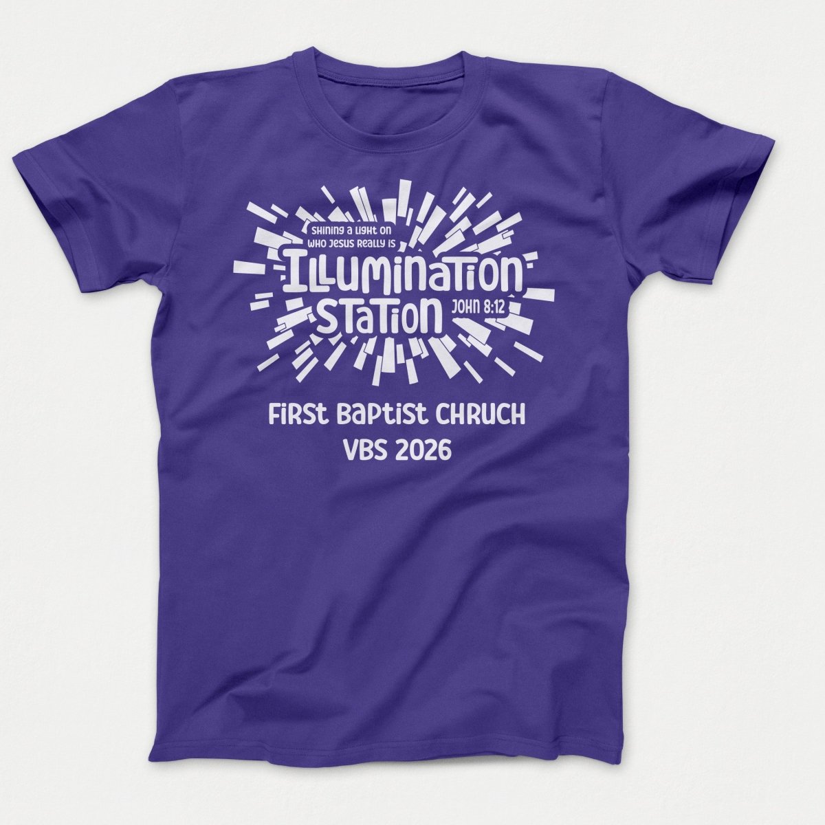 Illumination Station VBS Shirts - Geometric Logo - Adult Shirts Purple - Polkabean