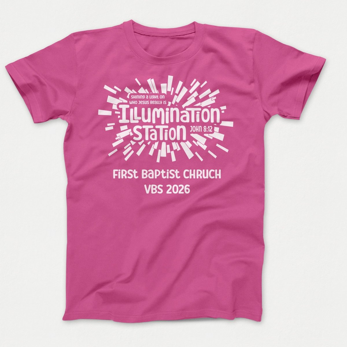 Illumination Station VBS Shirts - Geometric Logo - Adult Shirts Sangria - Polkabean