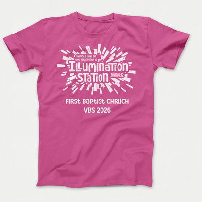 Illumination Station VBS Shirts - Geometric Logo - Adult Shirts Sangria - Polkabean