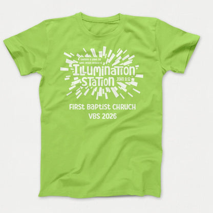 Illumination Station VBS Shirts - Geometric Logo - Youth Shirts Lime - Polkabean