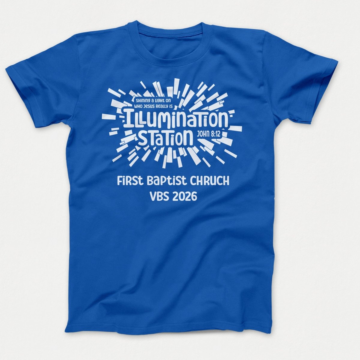 Illumination Station VBS Shirts - Geometric Logo - Youth Shirts Royal Blue - Polkabean