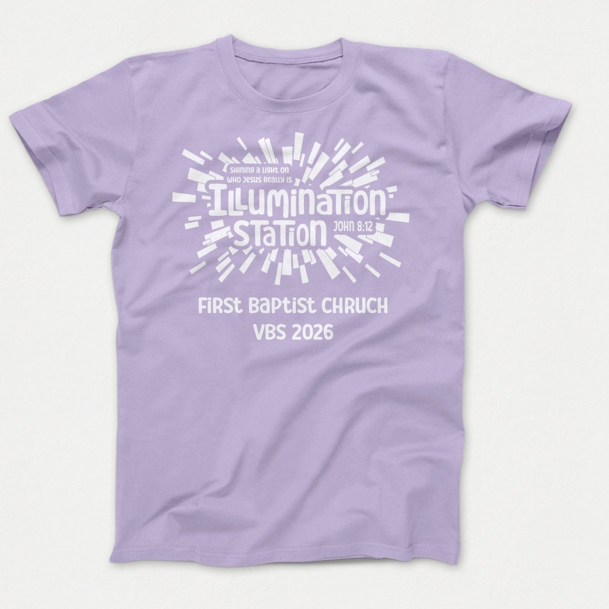 Illumination Station VBS Shirts - Geometric Logo - Youth Shirts Lavender - Polkabean