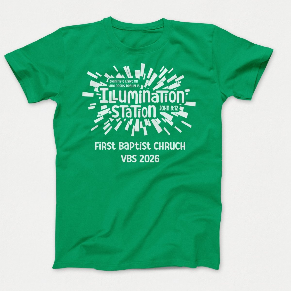 Illumination Station VBS Shirts - Geometric Logo - Youth Shirts Kelly - Polkabean