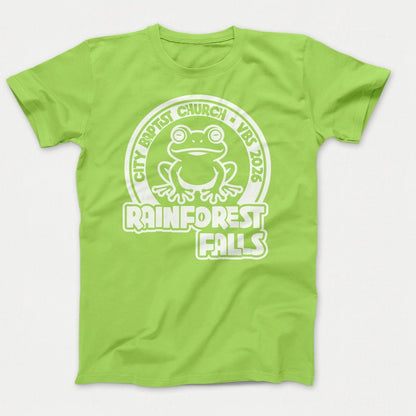 Rainforest Falls VBS Shirt Frog Design - Adult Shirts Lime - Polkabean